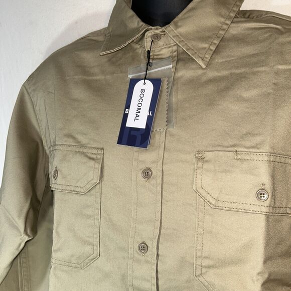 BOCOMAL FR Shirts Flame Resistant 100% C NFPA2112 7.5oz Men's Welding Shirt L - Picture 2 of 8